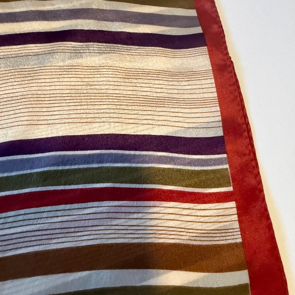 Vintage Oscar De La Renta Silk Rectangular Stripes Scarf 51.5 x 10 - Picture 4 of 8